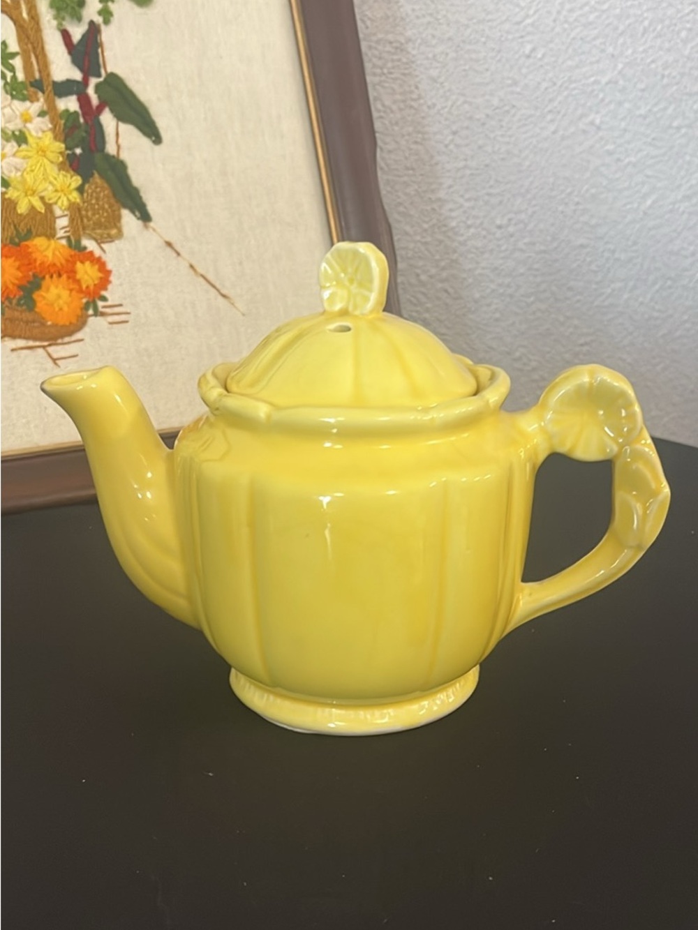 1940s Yellow Shawnee Pottery Rosette Teapot